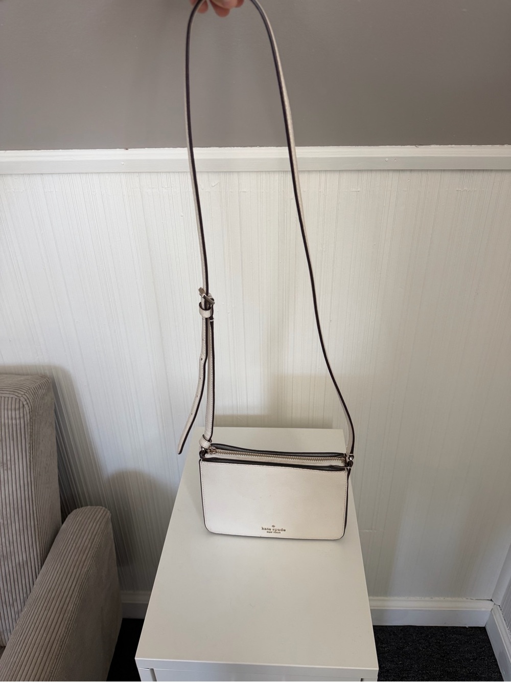 kate spade cream leather crossbody with adjustable strap - Picture 3 of 6